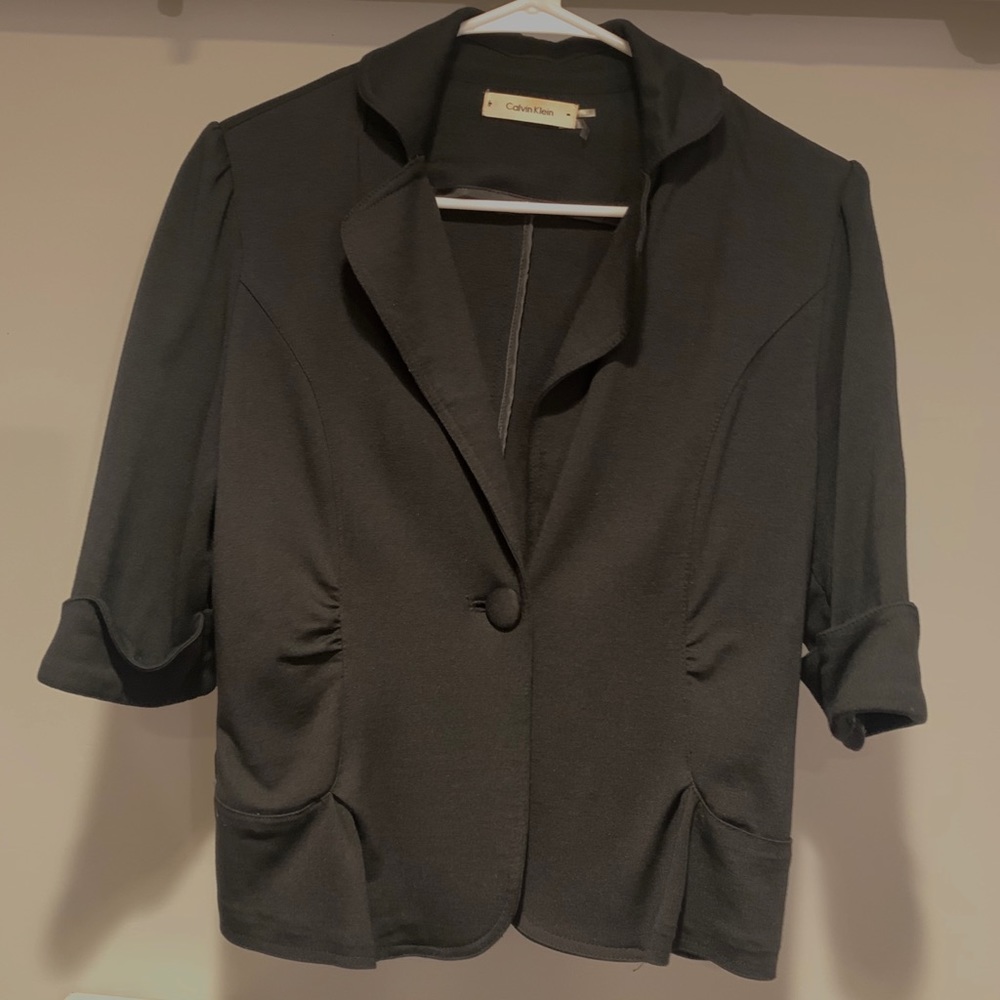 Calvin Klein Black Cropped Blazer lightweight